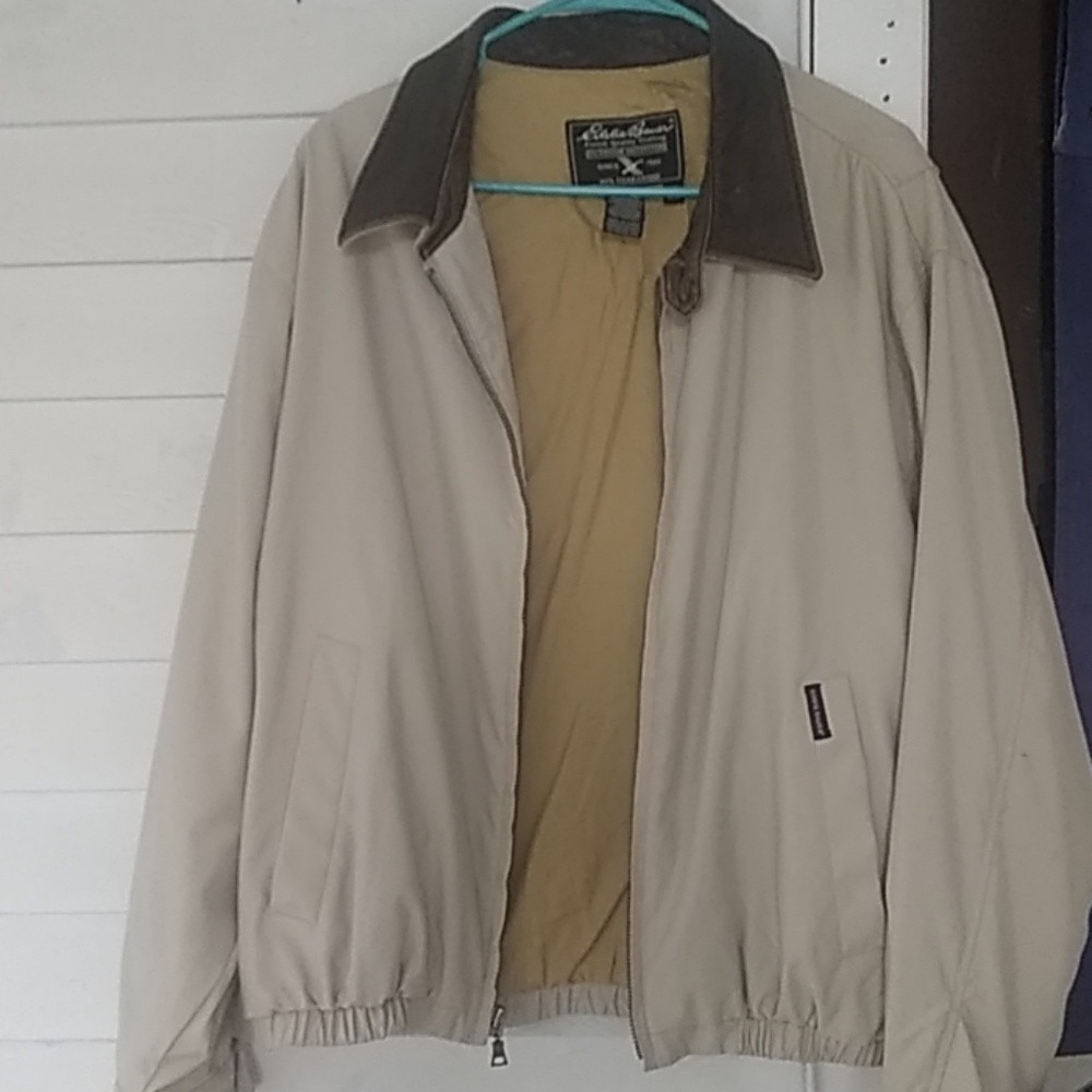 Eddie Bauer windbreaker leather collar